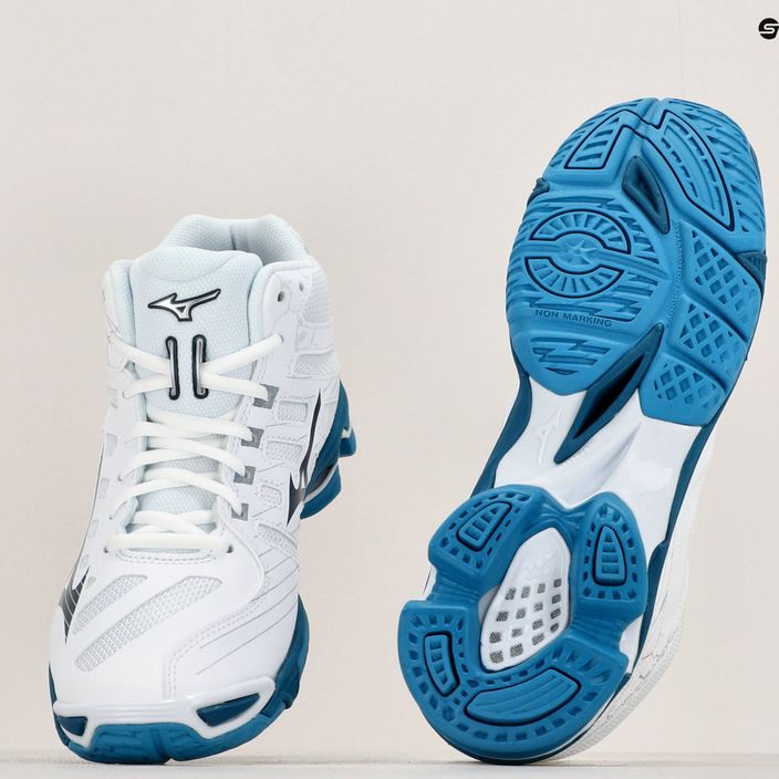 Pánska volejbalová obuv Mizuno Wave Mid Voltage white/sailor blue/silver 9