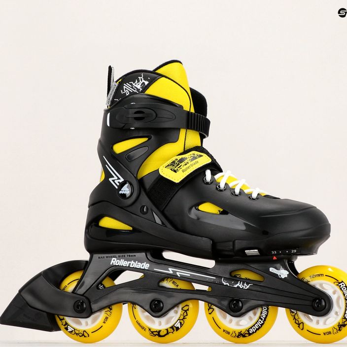 Detské kolieskové korčule Rollerblade Fury black/yellow 9