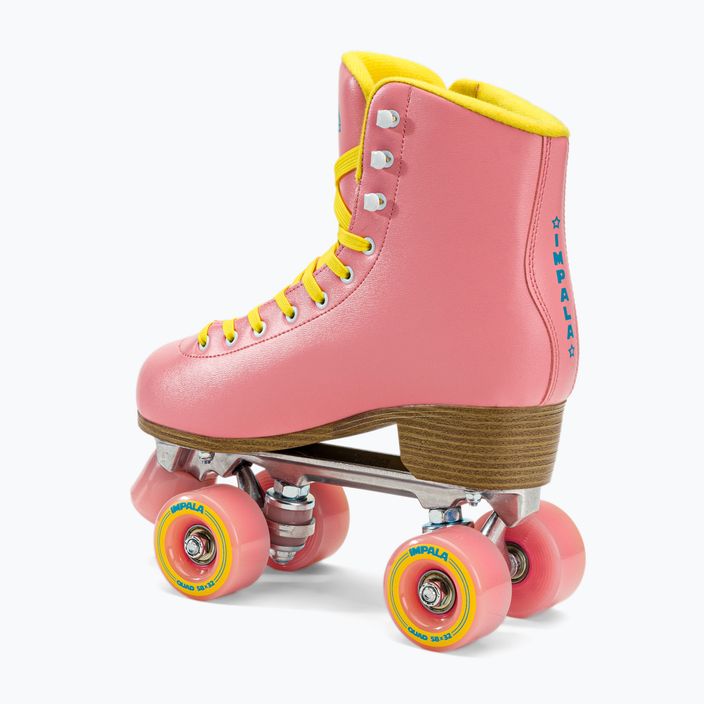 Dámske korčule IMPALA Quad Skates ružovo-žlté 2