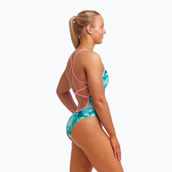 Dámske jednodielne plavky Funkita Strapped In One Piece teal wave 4