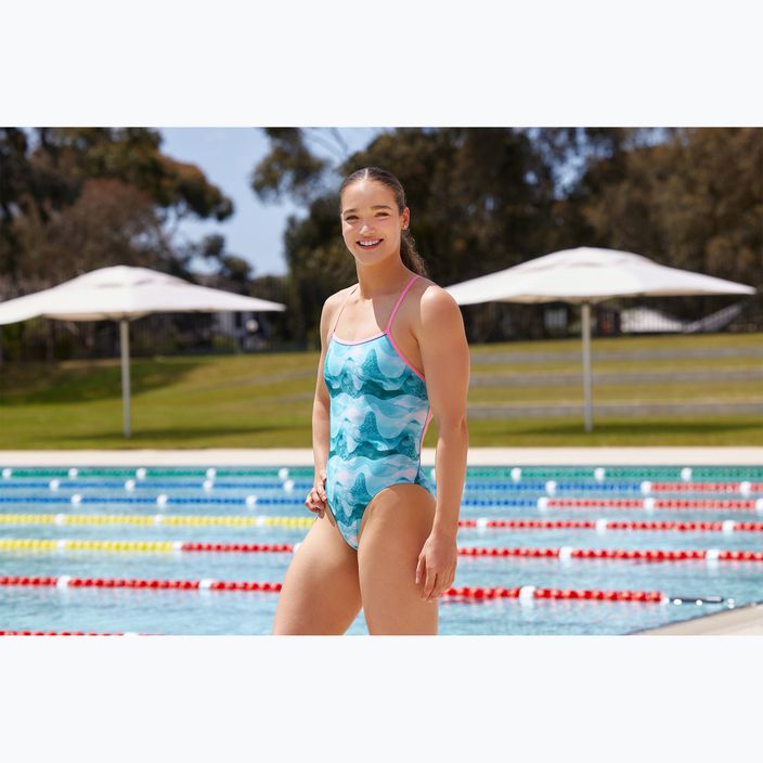 Dámske jednodielne plavky Funkita Strapped In One Piece teal wave 5