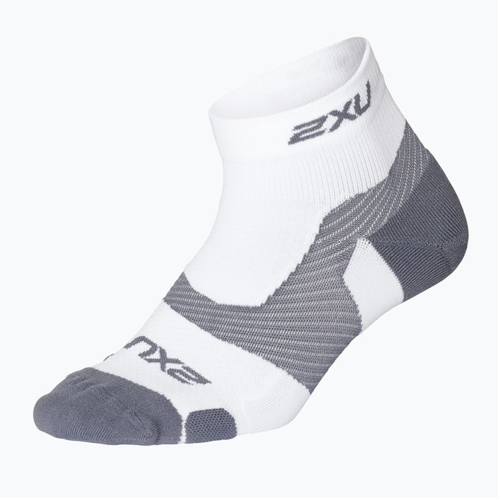 2XU Vectr Lght Cush 1/4 Crew biele športové ponožky UA5047E