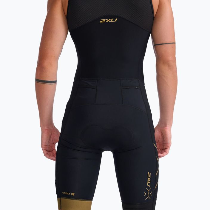 Pánsky triatlonový oblek 2XU Light Speed Front Zip black/gold 2