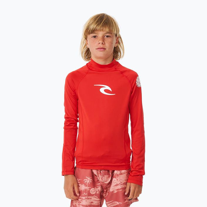 Detský longsleeve na plávanie Rip Curl Lycra Brand Wave UPF red 2