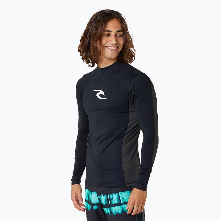 Tričko na plávanie  pánske Rip Curl Waves Upf Perf L/S s dlhým rukávom black 3