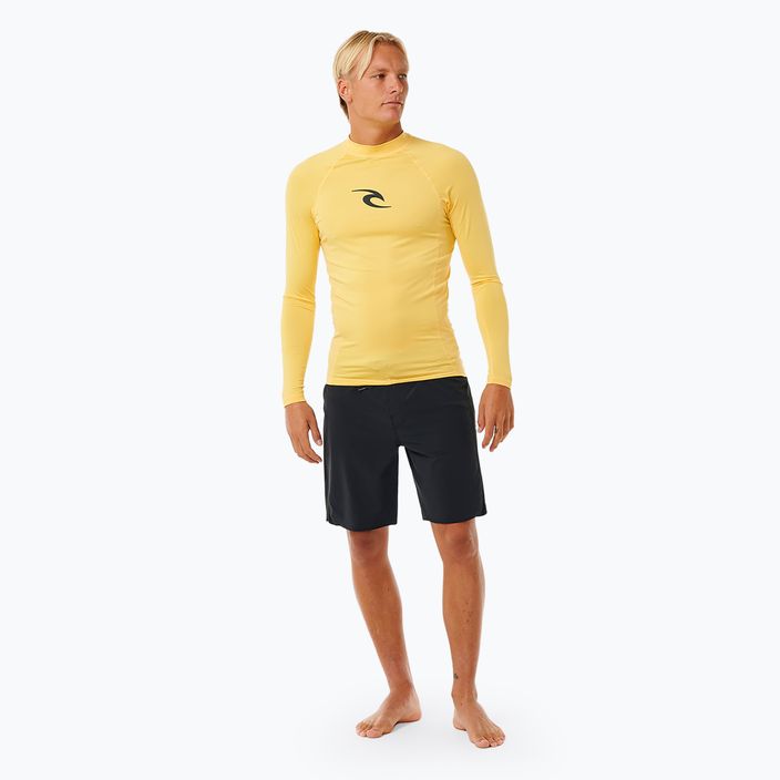 Pánske plavecké tričko Rip Curl Waves Upf Perf L/S s dlhým rukávom žlté 2