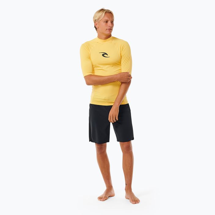 Pánske plavecké tričko Rip Curl Waves Upf Perf S/S žlté 2