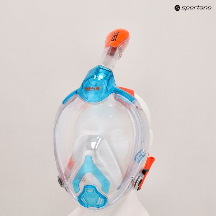 Celotvárová maska na šnorchlovanie detská SEAC Libera acquamarine/orange 4
