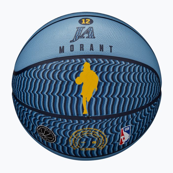 Basketbalová lopta Wilson NBA Player Icon Outdoor Morant modrá veľkosť 7 6