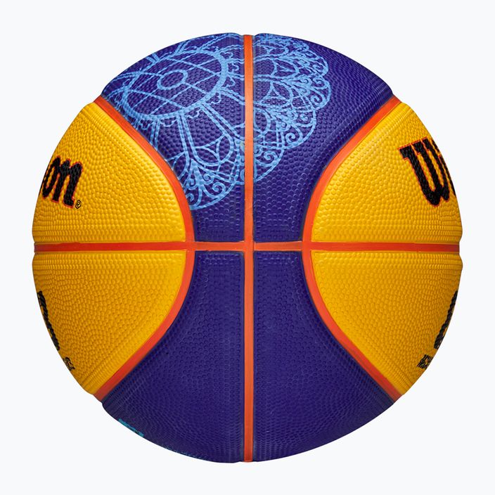 Basketbalová lopta detská Wilson Fiba 3X3 Mini Paris 2004 modrá/žltá veľkosť 3 6