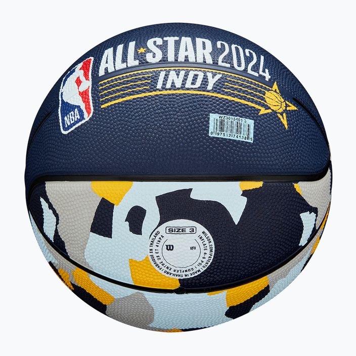 Basketbalová lopta detská Wilson 2024 NBA All Star Mini + krabica hnedá veľkosť 3 5