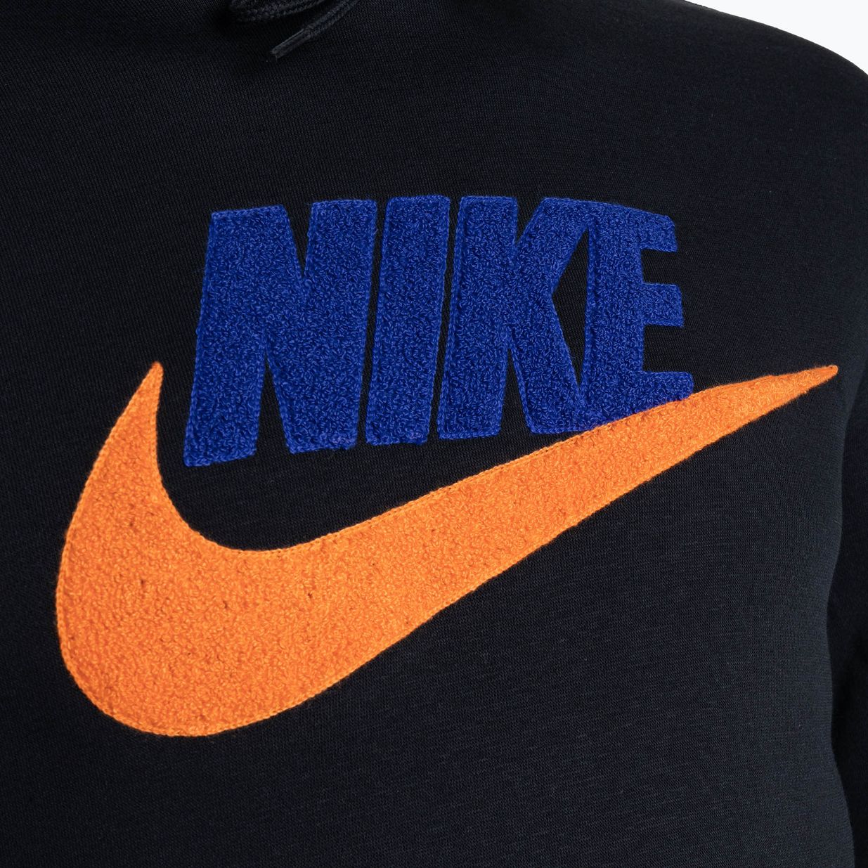 Pánska mikina Nike Club Fleece Hoodie black/safety orange 3