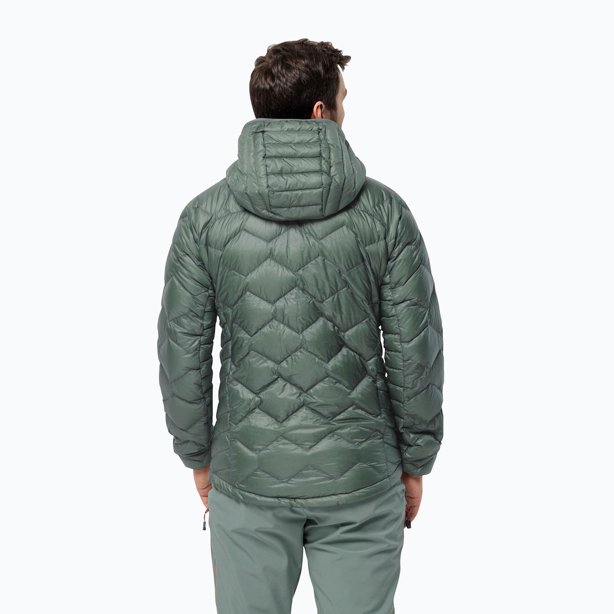 Jack Wolfskin Alpspitze Down Hoody hedge green pánska lyžiarska bunda 2