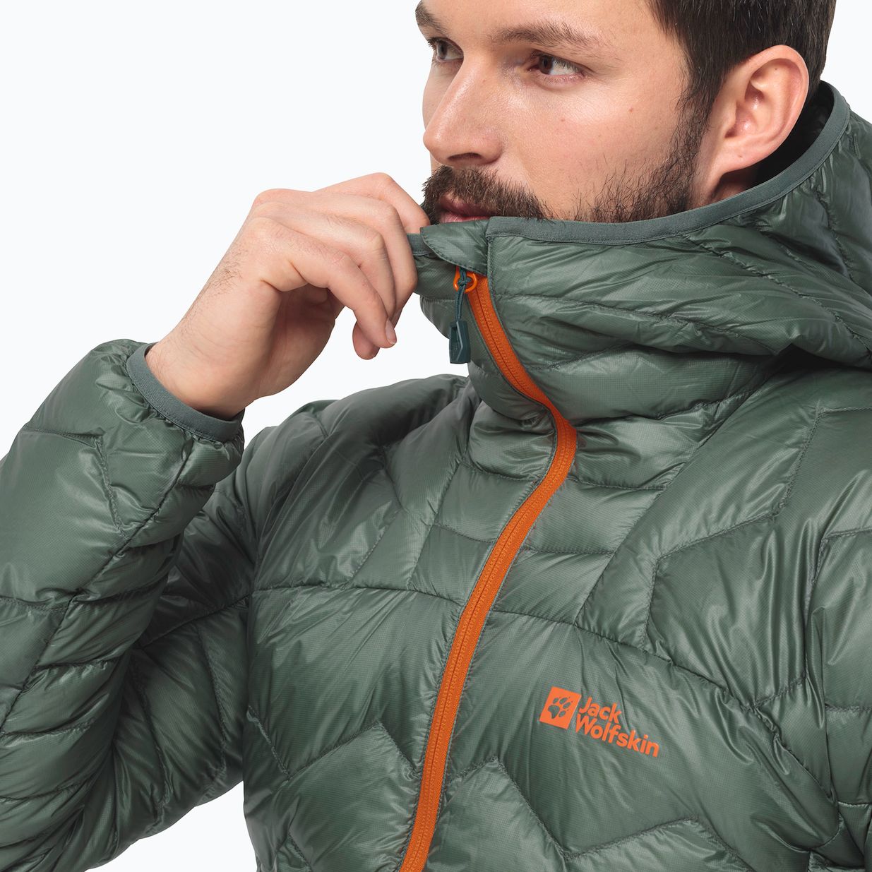 Jack Wolfskin Alpspitze Down Hoody hedge green pánska lyžiarska bunda 4