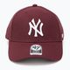 47 Značka MLB New York Yankees MVP SNAPBACK tmavá bordová baseballová čiapka 4