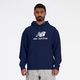 Pánska mikina New Balance Stacked Logo French Terry Hoodie navy