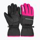 Detské lyžiarske rukavice Reusch Alan black/pink glo 5