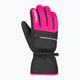 Detské lyžiarske rukavice Reusch Alan black/pink glo 6