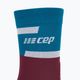 CEP Pánske kompresné bežecké ponožky 4.0 Mid Cut petrol/tmavo červená 3
