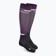 Dámske kompresné bežecké ponožky CEP Tall 4.0 fialové/čierne