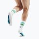 CEP Miami Vibes 80's pánske kompresné bežecké ponožky biele/zelené aqua 3