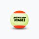 Detské tenisové loptičky Dunlop Stage 2 3 ks oranžová/žltá 61339 3