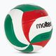 Volejbalová lopta Molten V4M1500 biela/zelená/červená veľkosť 4 2