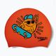 Speedo Junior Silikónová oranžová/žltá detská plavecká čiapka s potlačou 2