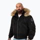 Pánska zimná bunda Pitbull West Coast Harvest Bomber s kapucňou čierna