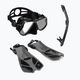 Šnorchlovací set AQUASTIC Maska + plutvy + šnorchel čierny MSFA-01SC