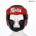 Boxerská prilba Fairtex Diagonal Vision Sparring - Full Head Coverage black/rd 6
