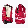 Hokejové rukavice CCM Tacks XF Pro SR červená/biela