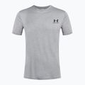 Pánske tréningové tričko Under Armour Sportstyle Left Chest SS steel light heather/black 4