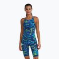 Dámske jednodielne plavky TYR Thresher Open Back Hyperblitz blue/green