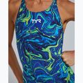 Dámske jednodielne plavky TYR Thresher Open Back Hyperblitz blue/green 5