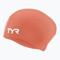 Plavecká čiapka TYR Long Hair Wrinkle Free Silicone coral/white