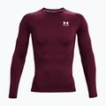 Under Armour pánske tréningové tričko s dlhým rukávom Ua HG Armour Comp LS bordová/biela 4