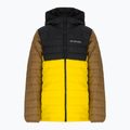 Detská páperová bunda Columbia Powder Lite s kapucňou Black and Yellow 1802901