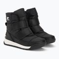 Sorel Whitney II Strap WP juniorské snehové topánky black/sea salt 4