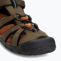 Juniorské sandále KEEN Seacamp II CNX dark olive/gold flame 7