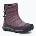 Juniorské snehule KEEN Puffrider WP black plum/daiquiri green