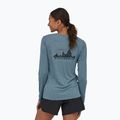 Dámske grafické tričko Patagonia Cap Cool Daily 73 skyline/light plume grey x-dye longsleeve 2