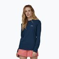 Dámske trekingové tričko Patagonia P-6 Logo Responsibili-Tee LS tidepool blue