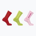 Ponožky Salomon Everyday Crew 3 pary flame scarlet/dark citron