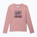 Detské trekingové tričko longsleeve Columbia Hazeldel Hill Graphic Tee eraser pink/barely printed