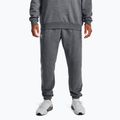 Pánske tréningové nohavice Under Armour Essential Fleece Joggers pitch gray medium heather/white