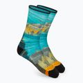 Smartwool Hike Light Cushion Great Excursion Print Crew trekingové ponožky modré/žlté SW001987150