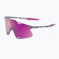 Slnečné okuliare 100% Hypercraft gloss light grey/purple multilayer mirror