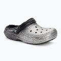 Crocs Classic Glitter Lined Clog black/silver žabky
