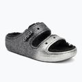 Crocs Classic Cozzzy Glitter Sandal black/silver žabky